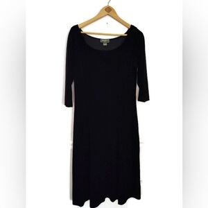 Beautiful Black Velvetu Luxury Holiday Choir Scoop Neck Long Dress Medium
